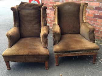 Pair Arts & Crafts Wing Chairs